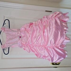 Pink Ruffled Dress with Jewel Accent**FLAWED**